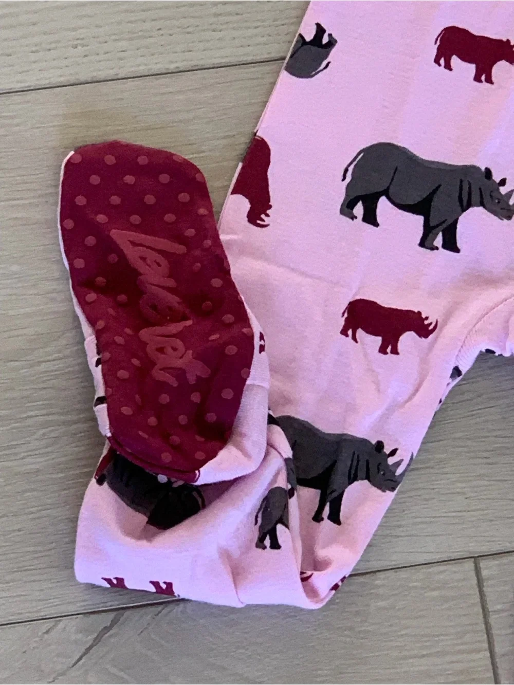 Leveret Baby Girl Pink Rhino Footed/zipper Pajamas Snug Sleepware NWT 12-18M